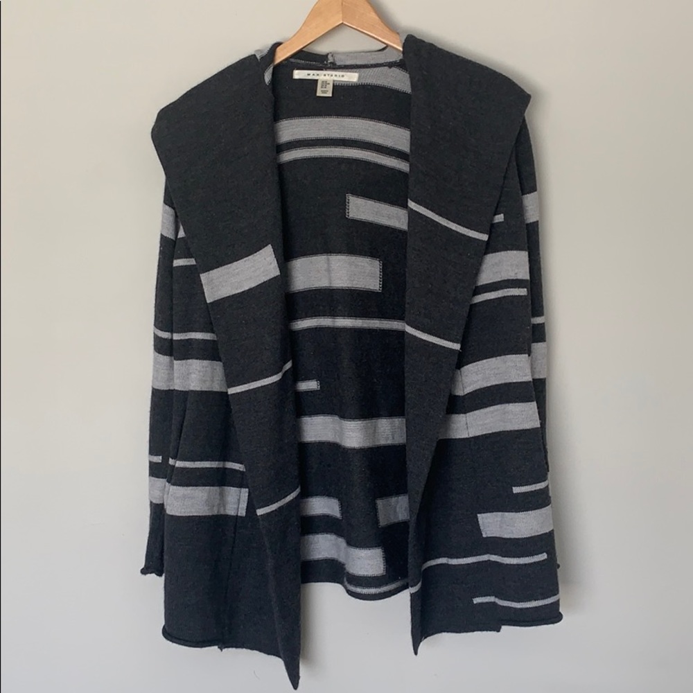 Max studio oversized cardigan with hood
